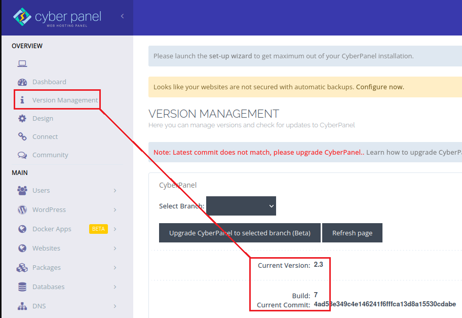 CyberPanel Version 2.3.7